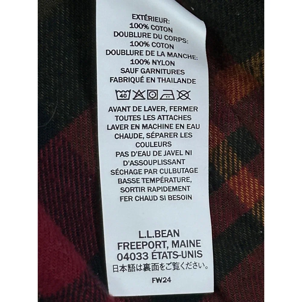 VTG L.L. Bean Men's‎ Large Tall Canvas Chore Jacket Blanket Lined Corduroy Coat